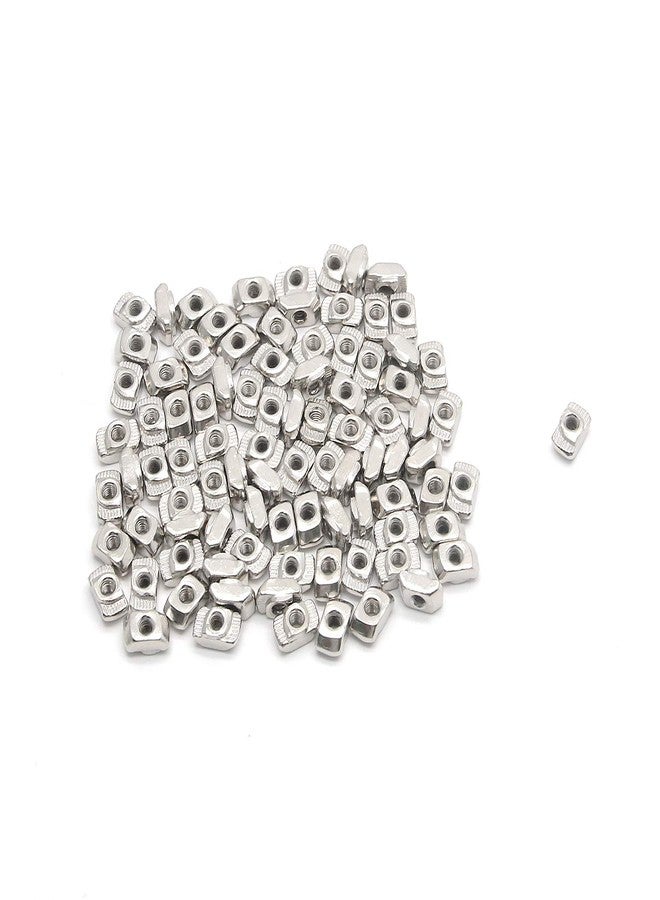 FarBoat Hardware Semi-Circle Sliding M3 T Slot Nut Fastener Kit European Standard 20 Series Carbon Steel Nickel-Plated Aluminum Profile Accessories, 100 Pcs - Image 1